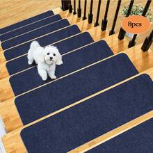 [8/15pcs] Non-Slip Warm Stair Treads - Solid Color Minimalist Wooden Steps - Non-Slip Stair Mats, Self-Adhesive Stair Treads, Non-Slip Stair Treads Suitable For Wooden Steps, 15pcs 22*70cm Indoor Stair Carpet Treads With Reusable Peelable Adhesive, Suitable For Elderly And Pets - Multicolor - View 16