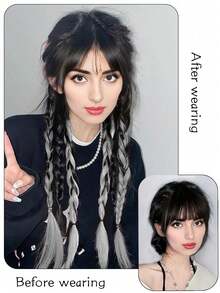 2pcs 18inch Synthetic Ponytail Hair Extensions, Y2K Cute And Cool Girl Braided Hair Extensions - Multicolor - View 5