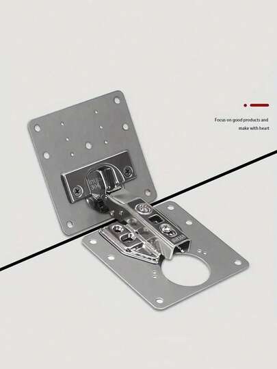 1/4/10pcs Heavy Duty Stainless Steel Cabinet Hinges Repair Kit, Includes Screws - Adjustable Door Hinges Brackets, Suitable For Bathroom, Wardrobe Doors - Easy Installation
