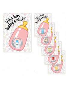 粉色和蓝色性别揭晓游戏卡片、刮刮乐彩票、婴儿派对用品、桌面游戏装饰品、婴儿派对装饰品、惊喜公告礼物 - 彩色 - 查看 4