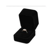 Black Fancy Ring Box Jewelry Box Ring Box - Genuine Velvet,Black - 黑色的 - 查看 1