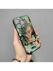 Funda de teléfono anime genial D-Dr.STONE compatible con 16 Pro Max 15 14 Pro Max 13pro 11 X Xs Xr 8 7Plus, funda de silicona, funda compatible con funda  17 pro max, funda  17 pro, funda  17, funda  16, funda  16 pro max, funda  15 - Negro 3 - Ver 10
