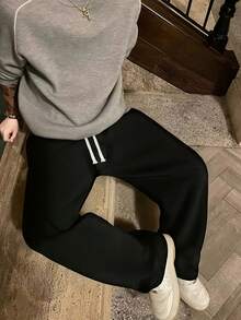 Oversized Sweatpants, Gothic Urban Street Alternative Style - 黑色 - 查看 2