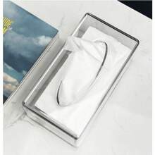 1 pieza Caja de pañuelos de escritorio minimalista y transparente - transparente - Ver 1