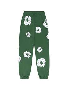 Denim Tears 'Sweatpants 'The Cotton Wreath' Pants Graphic And Drawstring For Unisex Adult - SOLE SERIOUSS, Women's Casual Drawstring With Modern Men Breathable Technology, Versatile Street Style Joggers Suitable For Streetwear, Casual Daily Wear, Weekend Outings, Music Festivals, Social Gatherings And More, Making It A Great Gift For Boyfriends Or Husbands.Sweatpants Sweats Wide For Men Sweat Pants Baggy Sweatpants - 綠色 - 查看 11