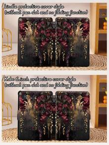 Flower Pattern Tablet Case, Compatible With IPad 9.7/10.2/10.5/10.9/12.9/Pro 11, 10th Generation, Compatible With Samsung Galaxy Tab S6 Lite 10.4-Inch, Compatible With Kindle Paperwhite 12th Gen 2024, Kindle (11th Generation) 2022 Version, Kobo Clara Color, Soft Fall Protection, Intelligent Stand/Auto Wake/Sleep - Multicolor - View 10