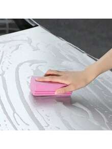 多功能清洁海绵，神奇除尘工具，可重复使用的聚苯乙烯家用除尘掸，适用于百叶窗、玻璃、踢脚线、通风口、镜子和窗轨 - 适用于客厅、浴室、厨房 - 粉色 - 查看 4