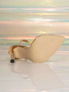 女士绑带水钻镂空细高跟凉鞋