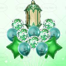 13pcs Eid Mubarak Ramadan Decorations, Including Stars, Moons, Sequins, Lanterns, Suitable For Ramadan Kareem, Eid Al-Fitr, Blessing Ramadan Decorations, Green Ramadan Decor, Surprise Gift For Family - Green - View 5