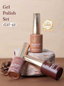 JR 6件套16毫升凝胶指甲油套装，包含猫眼红、粉色、裸色凝胶指甲油，UV/LED可卸指甲油，居家DIY礼品 - 彩色 - 查看 2