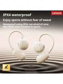 Lenovo EA370 Bone Conduction Bluetooth Headphones: Open-Ear Design, Long Battery Life, High-Quality Sports Audio, Surround Sound, Bluetooth 5.4 DPW, Directional Sound Focus, No Sound Leakage, Smart Noise Cancellation. - Cherry Blossom White - View 3
