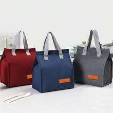 1pc Oxford Cloth Insulated Lunch Bag, Handheld Bento Box Bag For Students, Office Workers To Carry Lunch, Dinner, Keeps Food Warm Lunch Box Cooler Bag Waterproof Large Capacity For Women For Men For Picnic For School Back To School - Multicolor - View 4