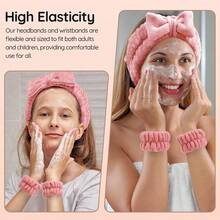 1pc Headband / 2pcs Wristband / 3sets Spa Headband, Makeup Headband, Facial Headband, Skincare Headband, Bow, Polka Dot, Spa Headband, Wristband, Women And Girls Hair Accessories Set - Multicolor - View 4