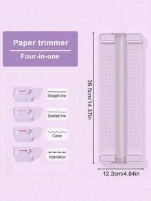4-In-1 Portable Paper Cutter Trimmer Set, Multi-Functional Trimmer With 4 Blades Students, Cutting Photos, Documents, Crafts,Home And Office,Back To School,School Supplies - 彩色 - 查看 2