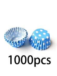 1000pcs Assorted Color Polka Dot Mini Cupcake Liners, 0.98 Inch Non-Stick Heat Resistant Baking Cups, Essential For Birthday, Holiday, Graduation Party Themes - Kitchen Baking Supplies - Multicolor - View 8