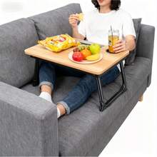 LapEasy Laptop Desk For Bed Or Couch, Folding Bed Tray With Cup Holder, Portable Legs Desk For Working Reading Writing Breakfast, Laptop Stand For Bed - 桃木色 - 查看 5