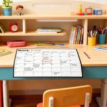 1pc Children's Desk Calendar Planner, Weekly/Monthly Memo Board, Reusable Dry Erase White Board Calendar, Suitable For Bedroom, Living Room, Kitchen - Multicolor - View 3