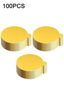 20/50/100个圆形慕斯甜点金色纸托盘，3.1英寸迷你蛋糕底托，防油蛋糕纸底座，一次性纸杯蛋糕衬垫，易握手柄，烘焙甜点纸托盘设计，适用于纸杯蛋糕、婚礼生日派对、甜点展示、下午茶派对、节日庆典 - 彩色 - 查看 12