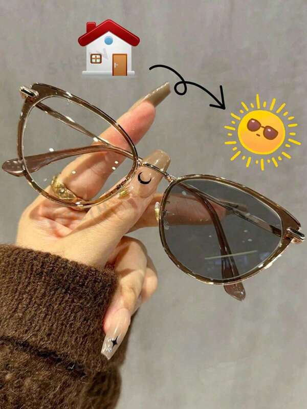 Gafas transparentes con montura de ojo de gato verde menta estilo Y2K para mujer, sin graduación