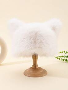 1pc Women's Solid Color Cute Fluffy Decor Casual Sports Sweatshirt, Suitable For Autumn/Winter Warm Accessories - Multicolor - View 11