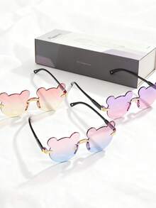 3 chiếc kính hình tai gấu dễ thương, thích hợp để đeo hàng ngày. - Nhiều màu - Xem 2