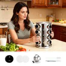 16-piece Round Spice Rack Set
