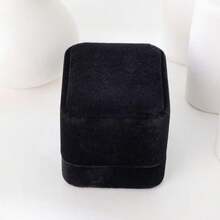 Black Fancy Ring Box Jewelry Box Ring Box - Genuine Velvet,Black - 黑色的 - 查看 5