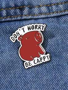 1 pièce Broche en métal mignonne de Capybara, accessoire polyvalent pour vêtements et sacs - brun-rouge - Voir 2