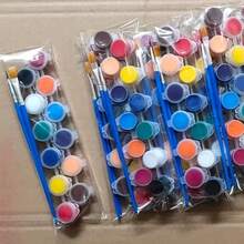 12色丙烯颜料棒配2支画笔，儿童美术绘画用品，适用于学校绘画、艺术创作、DIY绘画工具、油画笔套装，是生日、派对、返校礼物的理想之选，涂抹顺滑，也是感恩节或圣诞节的绝佳礼物。 - 彩色 - 查看 1