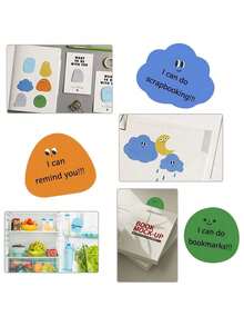 可爱卡通果冻豆图案便签本，这款创意竖版便签本，INS风格创意趣味笔记，适合学生使用，可重复使用，圣诞礼物或奖励 - 彩色 - 查看 9