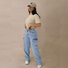 Wide Cargo Pants - New Release!!! - Màu xanh lam - Xem 3