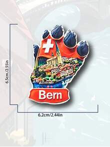 1 szt. magnes na lodówkę Szwajcaria, naklejka magnetyczna 3D, pamiątka z podróży, wystrój domu - Wielokolorowe - Zobacz 15