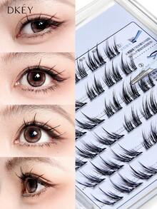 OEIEZ Natural-Looking Fanned Out Criss-Cross Soft & Unique Reusable Fake Eyelashes, Suitable For Daily Wear, Wedding, Date, Party, Music Festival Lash Clusters,Eye Lash Clusters,Individual Eyelashes,Lashes,Fake Lashes - Multicolor - View 4