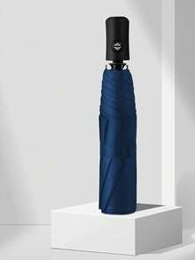 1pc Fully Automatic Folding Travel Umbrella, Rainproof And Windproof, Solid Color, Spring Summer Picks, Brides Maid Gifts, Room, Bedroom Decor, Bedroom Decor, Beach, Travel, For Men, For Women, Vacation,Women's Day,Travel Essentials,Wedding Favours,Y2k,Bedroom,Car Accessories Women,Kitchen Decor - Navy Blue - View 2