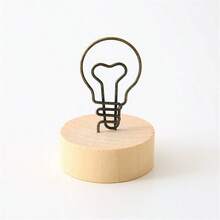 1 Stück neuer japanischer Stil kreativer Eisendraht Notizenklemme, Holzbasis, Retro Visitenkartenhalter, Nachrichtenklemme, Heimdekoration, Fotoklemme, Valentinstag, Neujahrsgeschenk für Freund, Eltern - Verschiedenfarbig - Übersicht 14