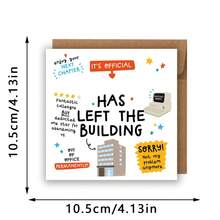 Funny Retirement Card, Congrats New Job, Left The Building, Funny Card For Colleague, Funny Office Retirement Greeting - Multicolor - View 3