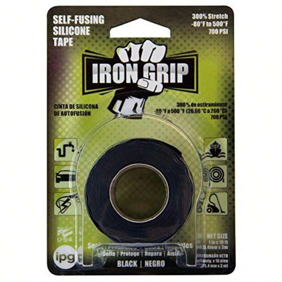 Iron Grip SGN110 - Cinta de reparación de silicona autofusible, 2.57 x 3 m,(Negro) - Multicolor - Ver 1