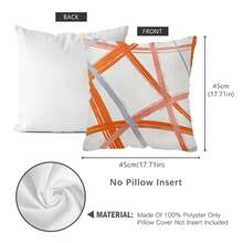 TOPSSCTR 1 buc. Față de pernă cu model geometric modern - 45 x 45 cm, huse de pernă moi și confortabile 100% poliester pentru canapea, dormitor, pat, lavabilă la mașină, față de pernă albastră, portocalie, fără umplutură - Multicolor - Vizualizare 2