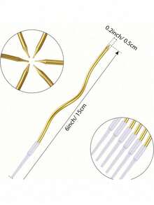 1 Box Metal Spiral Cake Candles, Long Curly Candles With Candle Holders, Suitable For Birthday, Wedding, Party (Gold/Silver) - Multicolor - View 9