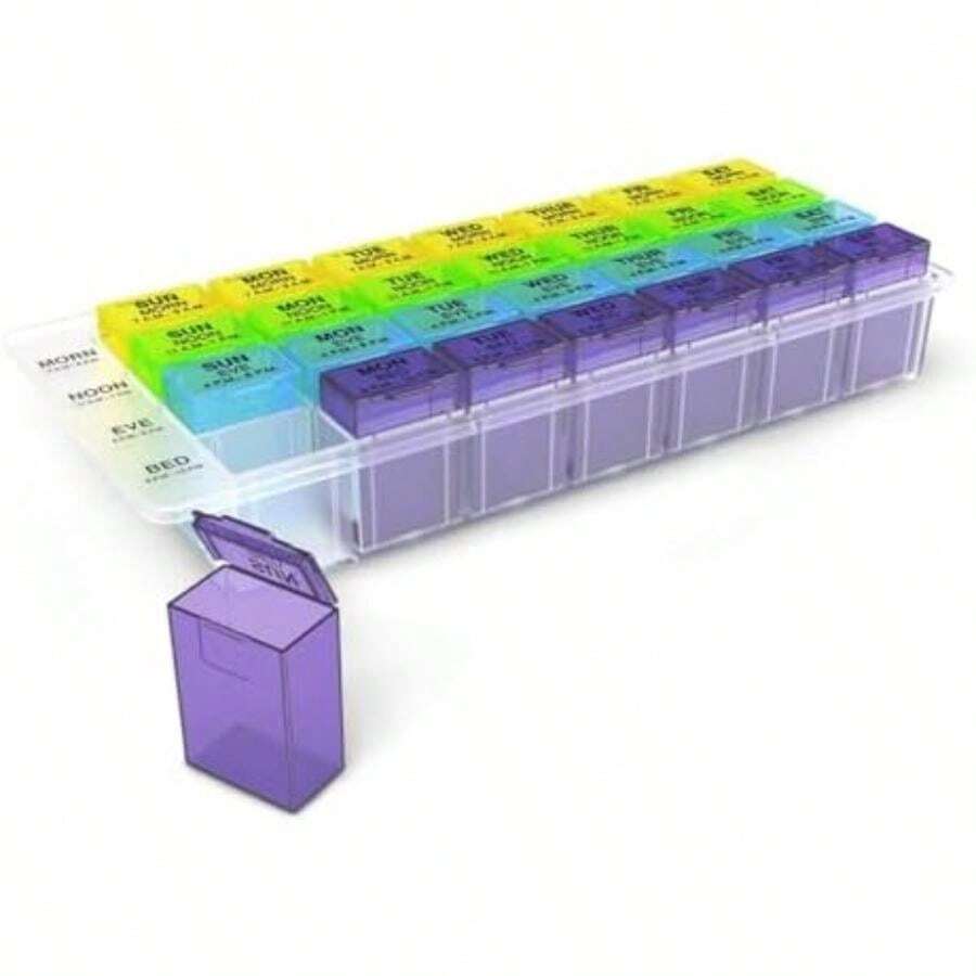 Ezy Dose Weekly Med-Control Tray Pill Planner(Multicolor) - Multicolor - Ver 1