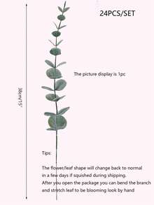 12/24PCS 38cm Eucalyptus Stems Artificial Eucalyptus Leaves For Home Flowers Bouquet Centerpiece Wedding Decoration Home Decor - Multicolor - View 15