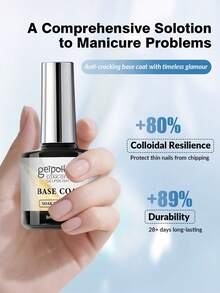 GELPOLISH 3pcs Gel Base Coat, Glossy Top Coat, Matte Top Coat Set, Suitable For Gel Nail Polish, No Wipe, Matte And Glossy Finish, Long-Lasting High Shine And Matte Effect, DIY At Home, Requires UV/LED Lamp - 無色 - 查看 3