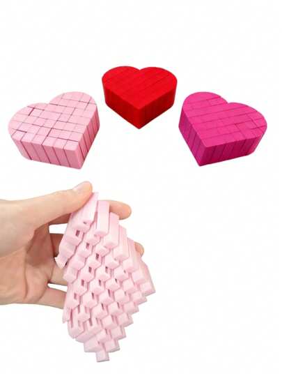 1个3D打印心形玩具 - 灵活的桌面装饰 - 适合儿童、青少年和成人的减压玩具 - 生日/派对礼物、情人节礼物