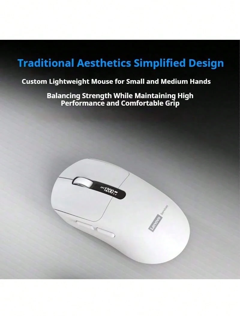 Lenovo N04S Wireless Mouse: 2.4G + Bluetooth Dual-Mode Connection, 6-Button Layout, 4-Level DPI Adjustment, USB Receiver, Multi-Device Applicable, Smart Sleep Mode, Suitable For Various Systems, For More Efficient Office Work - White - View 1