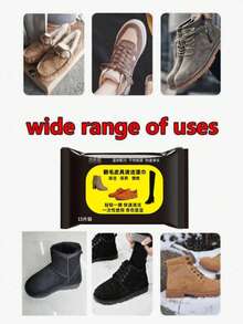 12pcs/Pack Suede Cleaning Wipes, Suitable For Snow Boots, Suede Shoes, Tennis Shoes, Sneakers, Running Shoes, Basketball Shoes, Casual Shoes, Football Shoes, Hiking Shoes, Applicable To Various Shoes - Suede Cleaning Wipes (1 Pack Of 12) - View 1