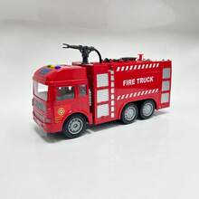 Toy, Children's Toy, Toy Car, Fire Truck, Rescue Vehicle, Toy Fire Truck, Inertial Power Push And Go, With Lights And Music, Children's Fire Truck, Red, Holiday Gift, Birthday Gift, Children's Game, Christmas, Halloween, Holiday Toy, Gift For Boys