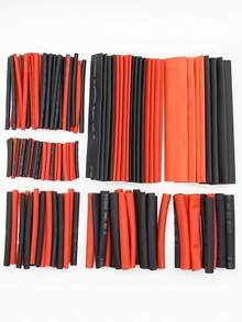 127件套黑色红色热缩管 2:1 组合装聚烯烃管汽车电缆套管包裹线束套件 - 彩色 - 查看 6