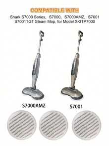 1pc/2pcs/3pcs Replacement Mop Pads Compatible With Shark S7000AMZ S7001 S6002EU T2 Steam Mop, Suitable For Kitchen, Dining Room, Bedroom, Hotel, Easy To Use - White Gray - View 4