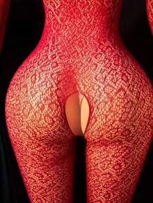 Women's Leopard Print Sexy Backless Seamless Jumpsuit - Red - View 5