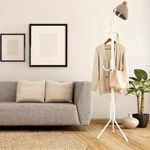 Standing Coat And Hat Rack With 12 Hooks - Multiple Colors Available - Multicolor - View 3